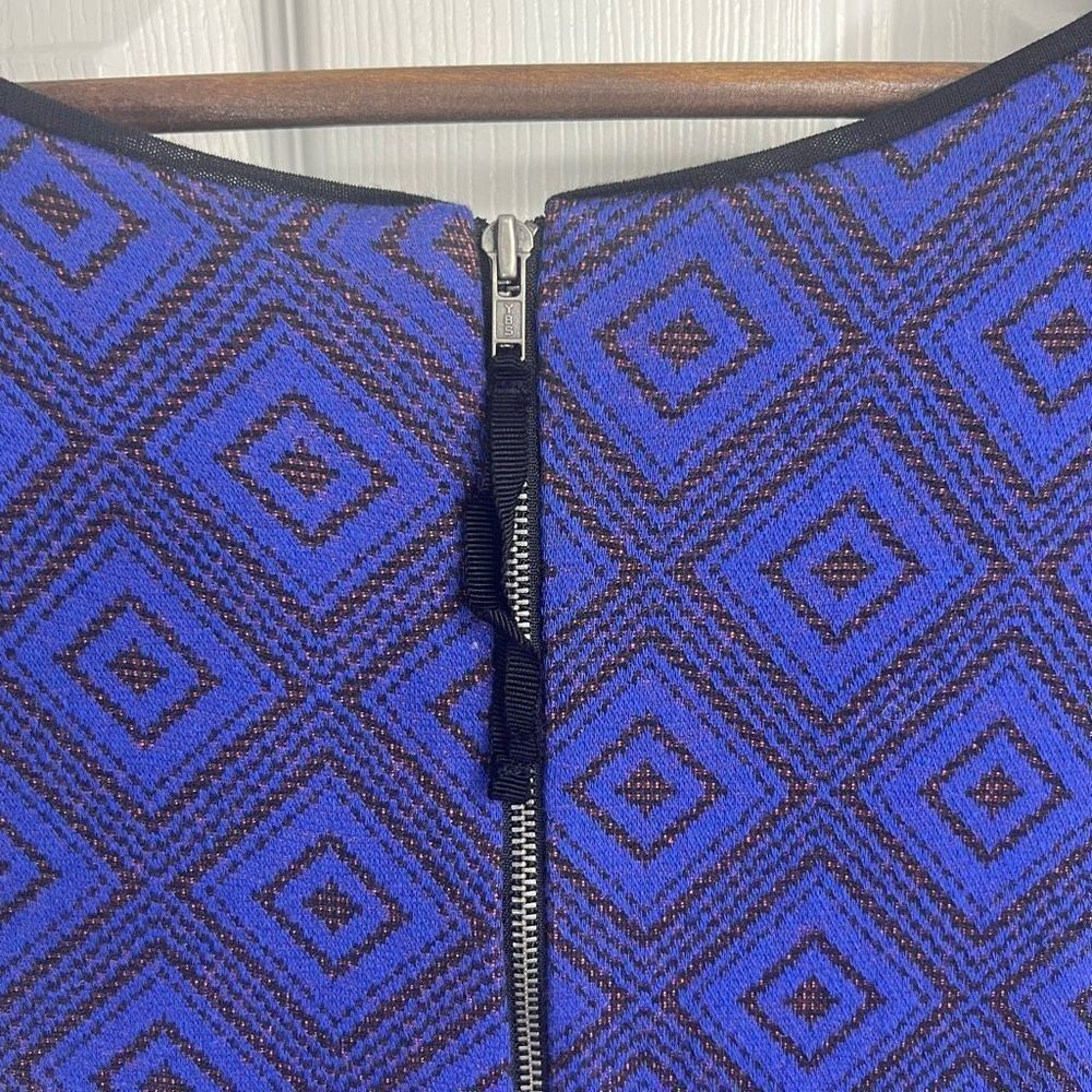 HD In Paris Blue Coral Blushed Blooms Jacquard Fit And Flare Dress Small - Picture 11 of 16